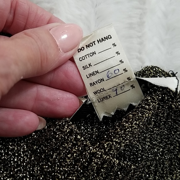 Gold crew neck sweater,dolman type sleeves•sz. lrg - Picture 4 of 8